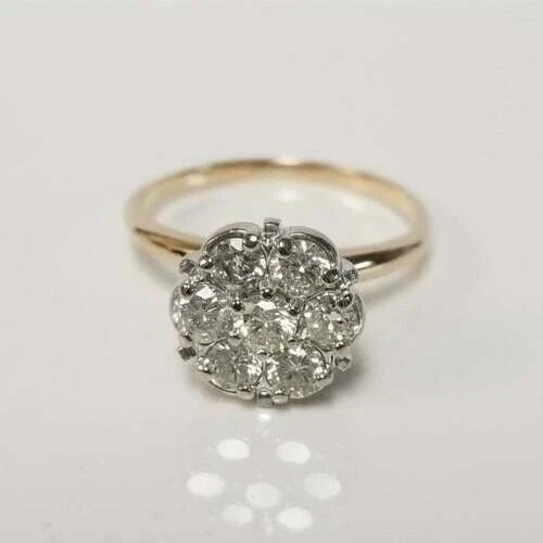 Cluster flower shape ring - ring, 14k