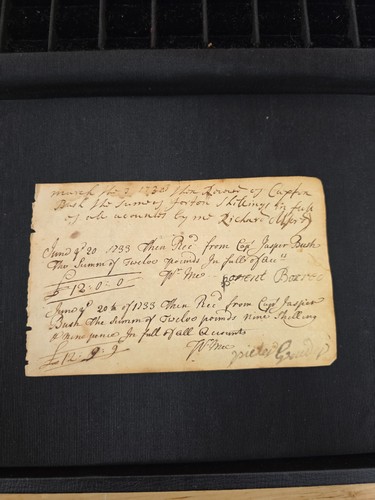 Antique military document - document, 1733
