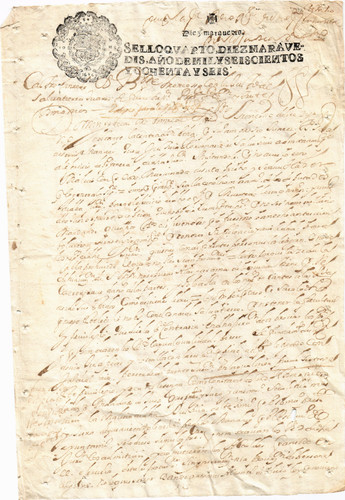Spain 1686 document stamped